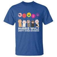 Funny Harris Walz Supporter T Shirt Unity Over Division Cat Paw American Flag Human Rights Feminism Equal Rights - Wonder Print Shop