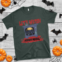 Funny Halloween T Shirt Let's Watch Horror Movies Televison Murderer Blood Skull - Wonder Print Shop