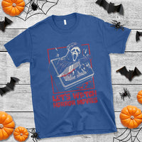 Funny Halloween T Shirt Let's Watch Horror Movies Ghost Broken Televison Knife - Wonder Print Shop