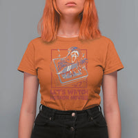 Funny Halloween T Shirt For Women Let's Watch Horror Movies Ghost Broken Televison Knife - Wonder Print Shop