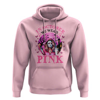 Breast Cancer Awareness Hoodie In October We Wear Pink Halloween Butterfly Bat Murderer - Wonder Print Shop