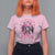 Breast Cancer Awareness T Shirt For Women In October We Wear Pink Halloween Butterfly Bat Murderer - Wonder Print Shop
