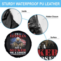 Harris Walz 2024 Spare Tire Cover I'm A Veteran Not A Sucker Or A Loser Eagle American Flag
