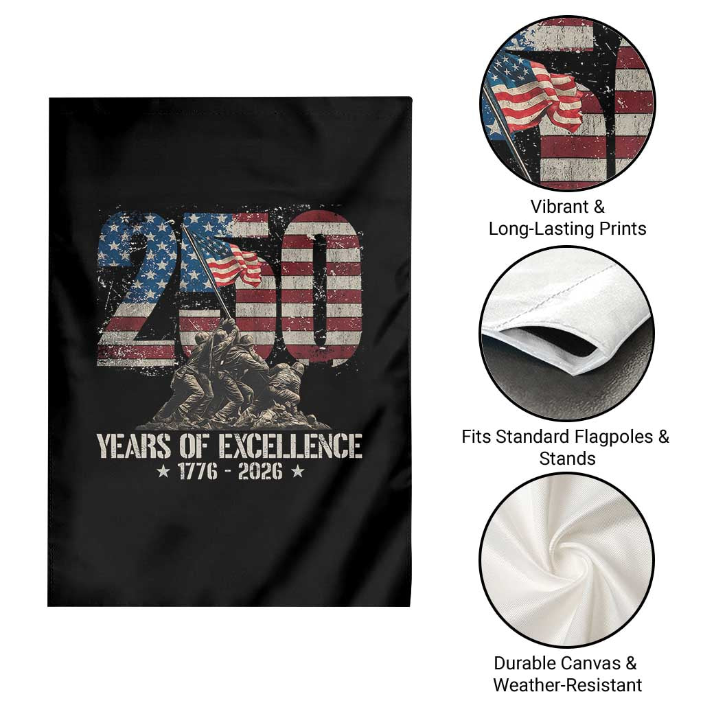 250 Years Of Excellence Garden Flag 250th American Anniversary Independence Day - Wonder Print Shop