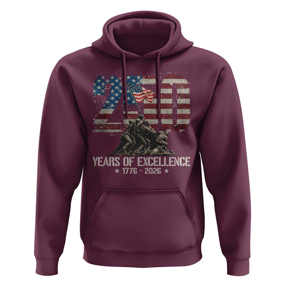 250 Years Of Excellence Hoodie 250th American Anniversary Independence Day - Wonder Print Shop
