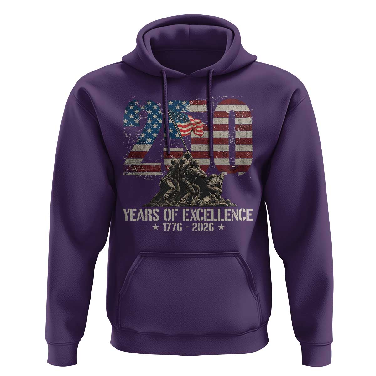 250 Years Of Excellence Hoodie 250th American Anniversary Independence Day - Wonder Print Shop