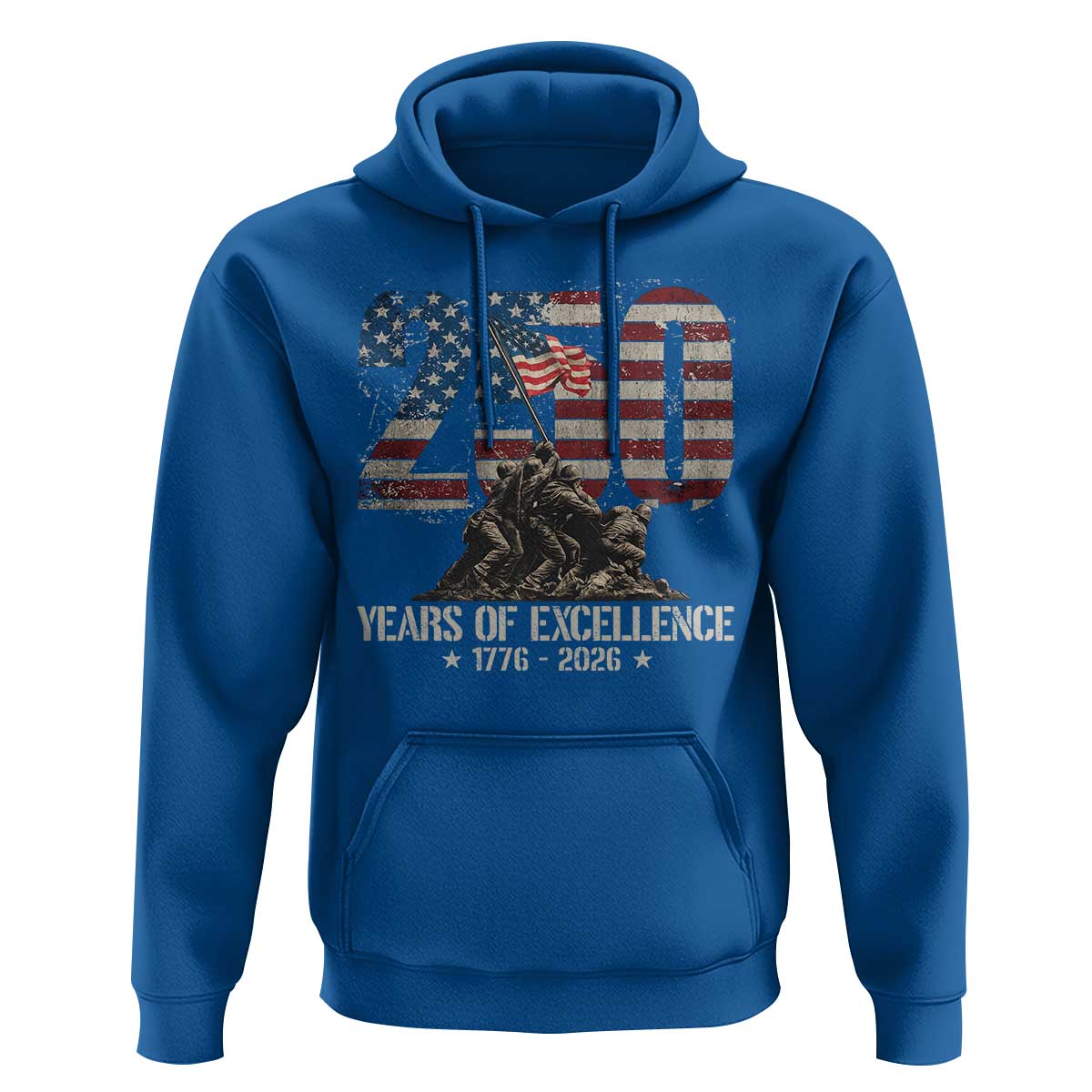 250 Years Of Excellence Hoodie 250th American Anniversary Independence Day - Wonder Print Shop