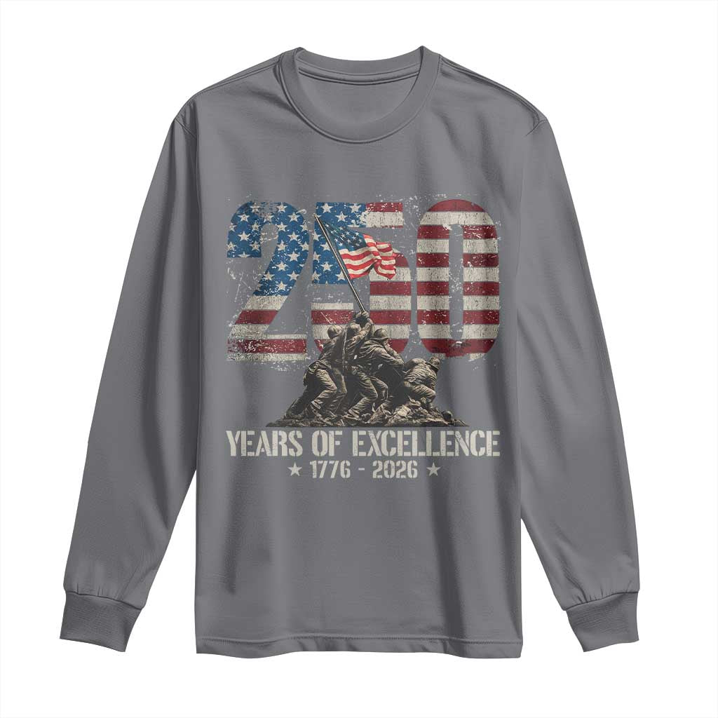 250 Years Of Excellence Long Sleeve Shirt 250th American Anniversary Independence Day - Wonder Print Shop