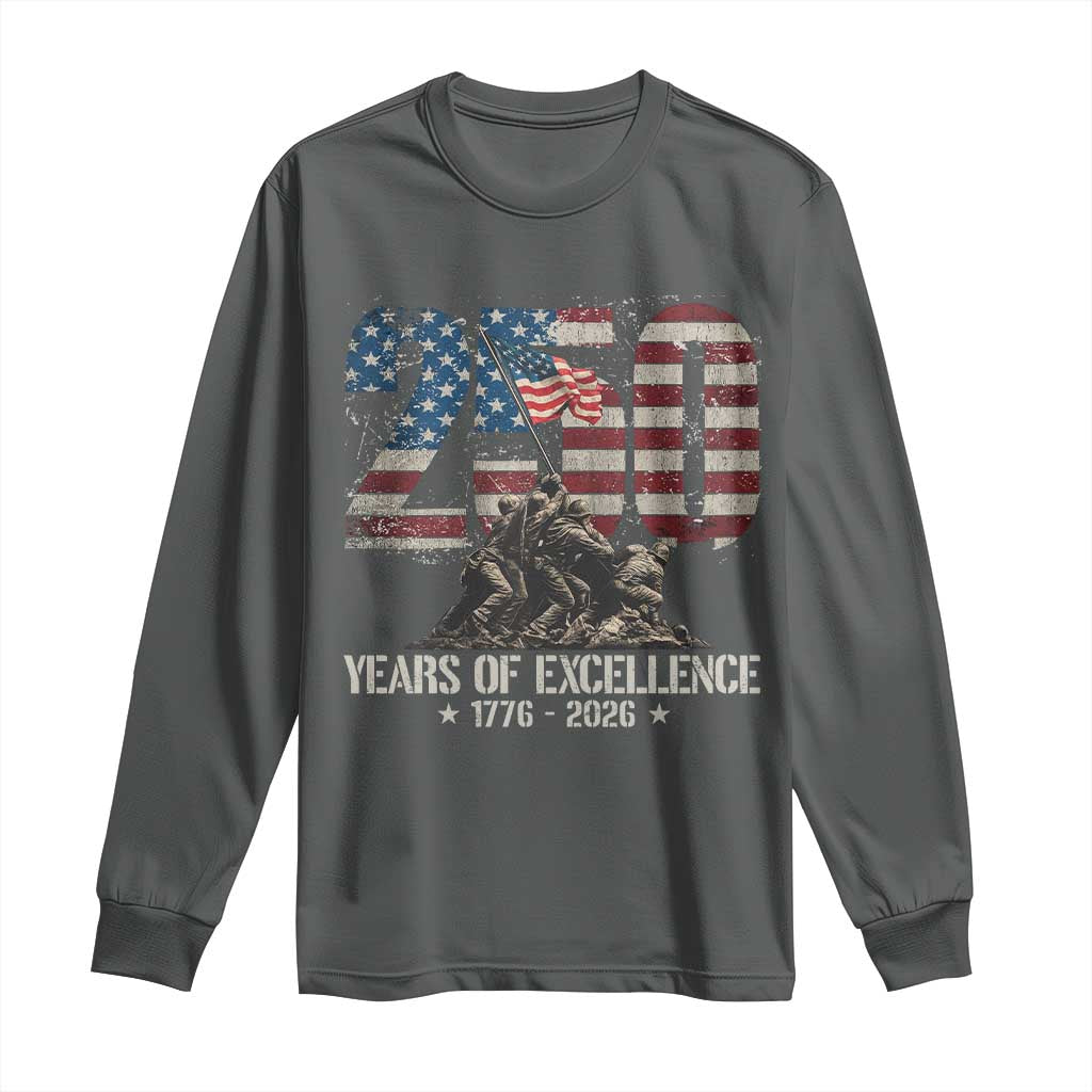 250 Years Of Excellence Long Sleeve Shirt 250th American Anniversary Independence Day - Wonder Print Shop