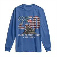 250 Years Of Excellence Long Sleeve Shirt 250th American Anniversary Independence Day - Wonder Print Shop