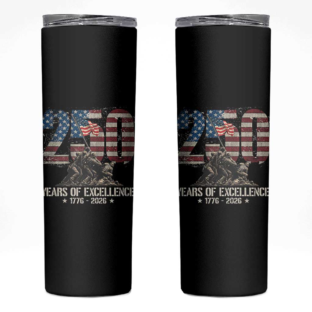 250 Years Of Excellence Skinny Tumbler 250th American Anniversary Independence Day - Wonder Print Shop