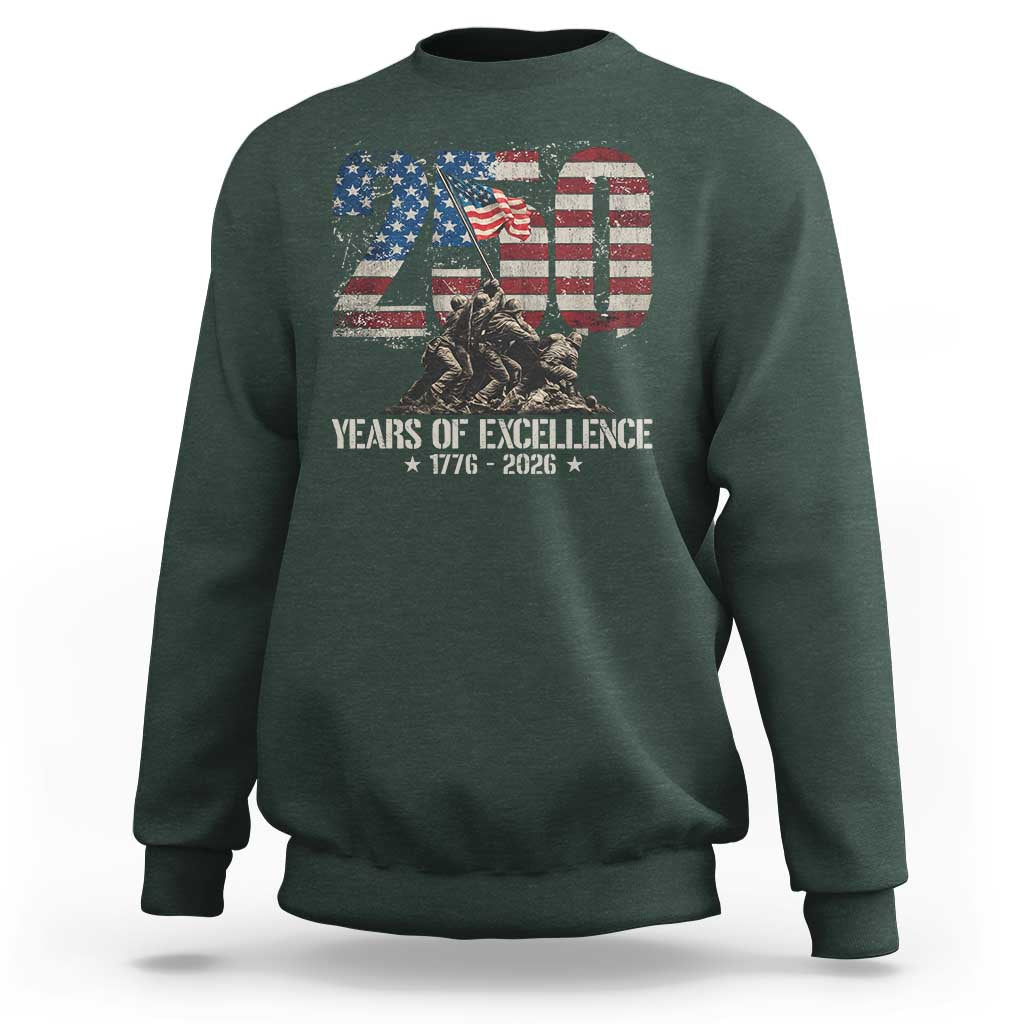 250 Years Of Excellence Sweatshirt 250th American Anniversary Independence Day - Wonder Print Shop