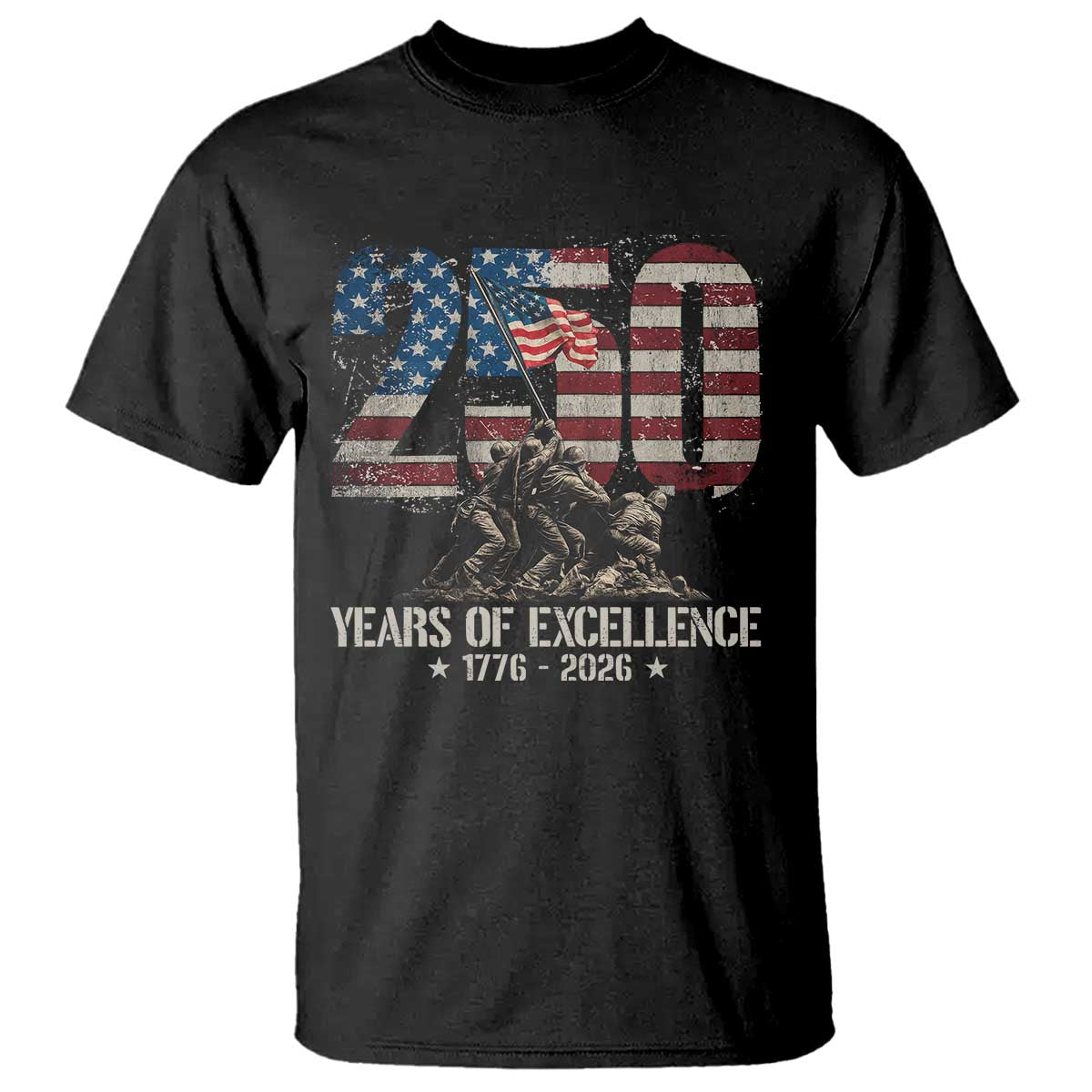 250 Years Of Excellence T Shirt 250th American Anniversary Independence Day - Wonder Print Shop