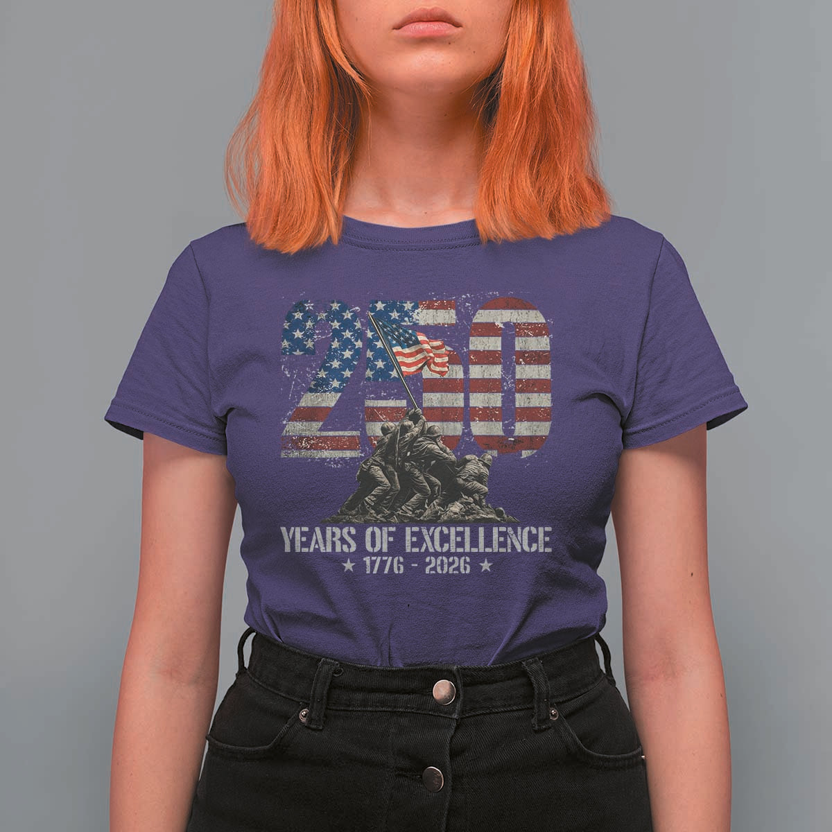 250 Years Of Excellence T Shirt For Women 250th American Anniversary Independence Day - Wonder Print Shop