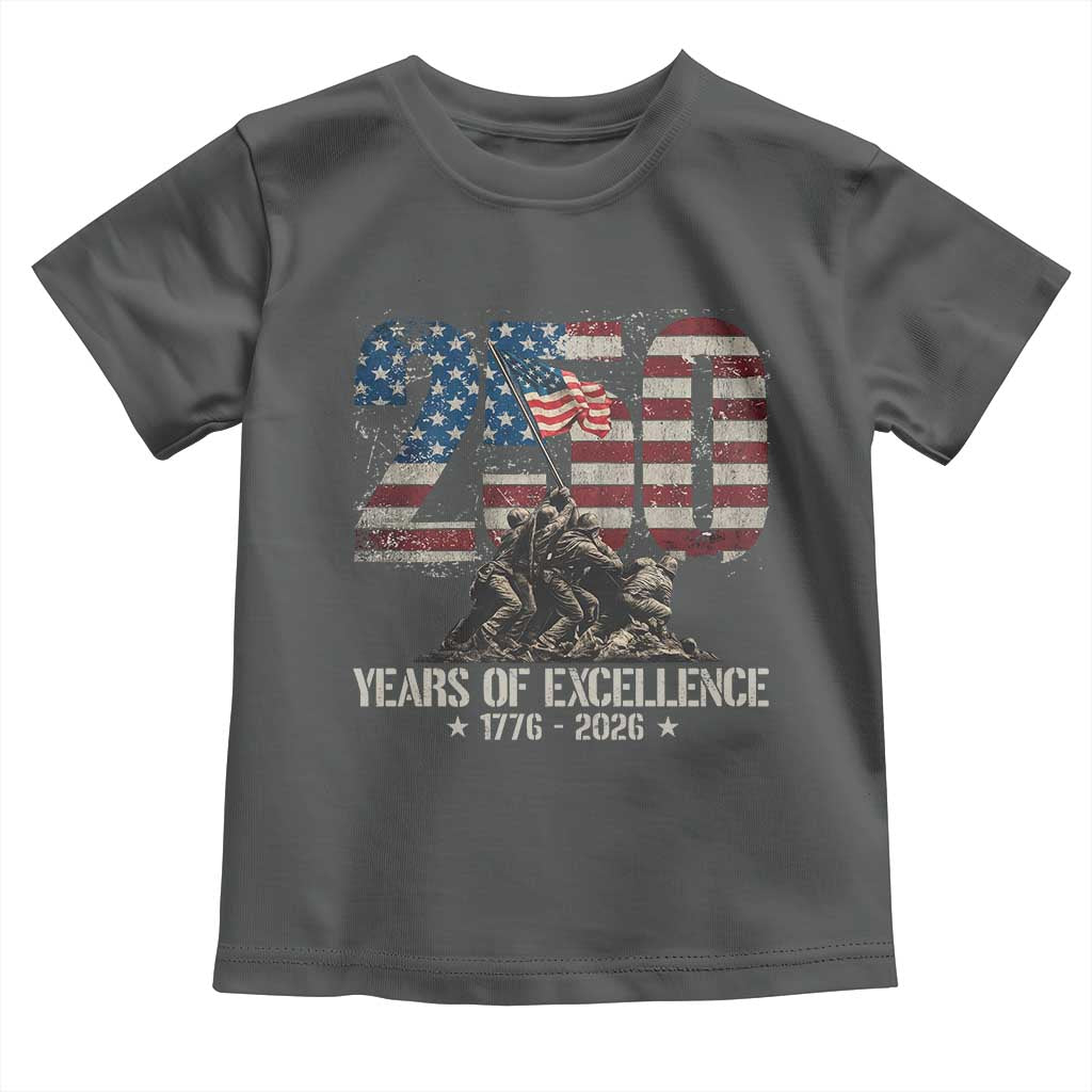 250 Years Of Excellence Toddler T Shirt 250th American Anniversary Independence Day - Wonder Print Shop