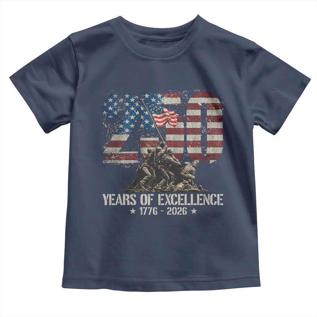 250 Years Of Excellence Toddler T Shirt 250th American Anniversary Independence Day - Wonder Print Shop