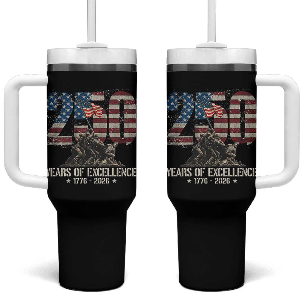 250 Years Of Excellence Tumbler With Handle 250th American Anniversary Independence Day - Wonder Print Shop