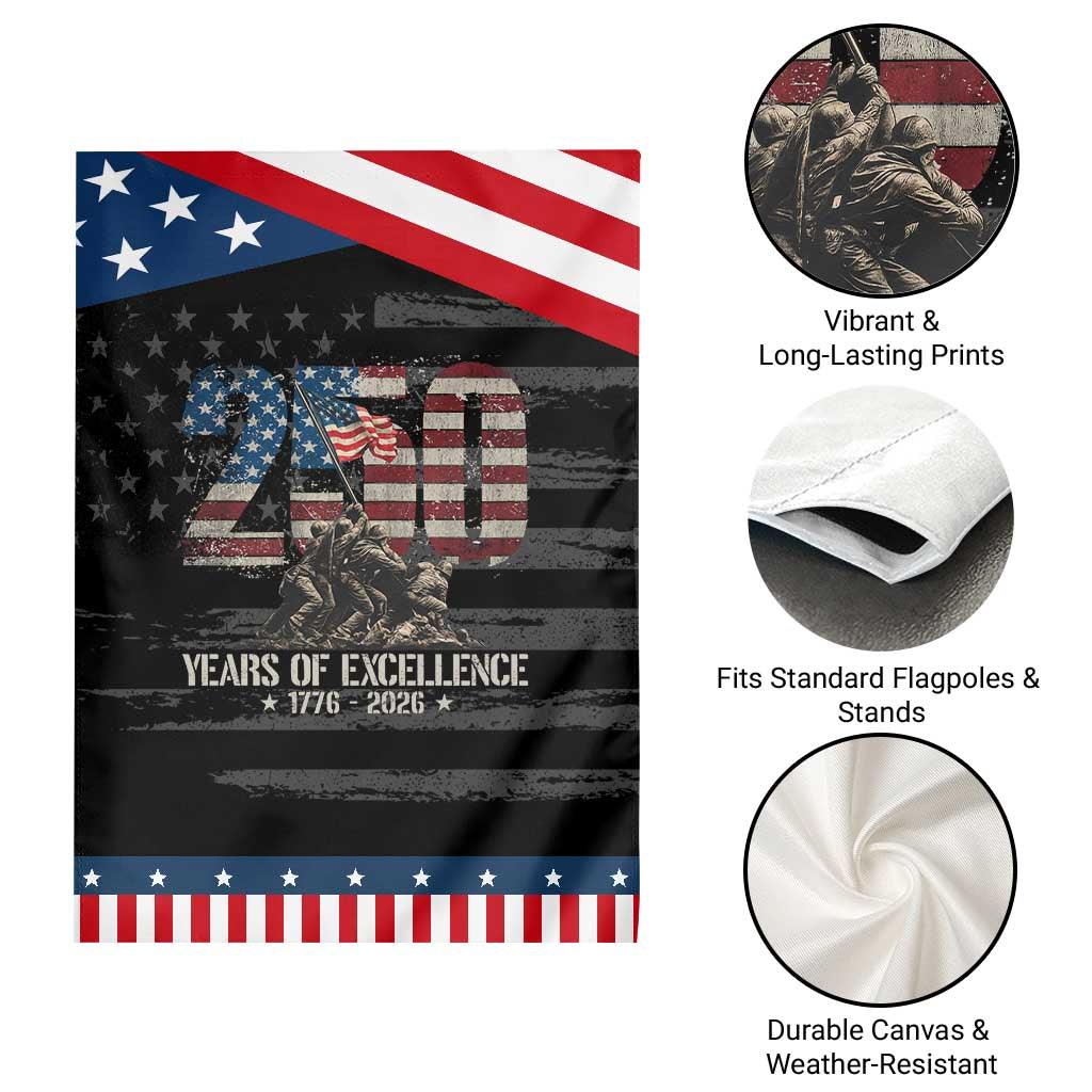 250 Years Of Excellence Garden Flag 250th American Anniversary Independence Day