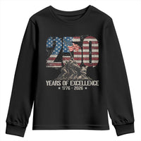250 Years Of Excellence Youth Sweatshirt 250th American Anniversary Independence Day - Wonder Print Shop