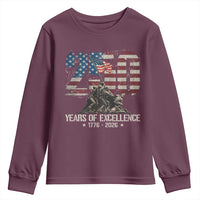 250 Years Of Excellence Youth Sweatshirt 250th American Anniversary Independence Day - Wonder Print Shop