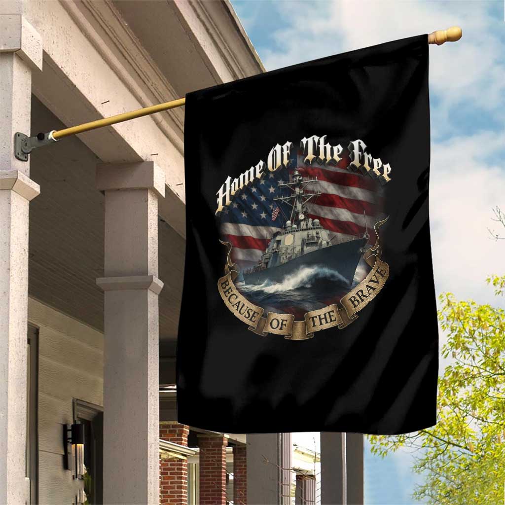 Navy Veteran Garden Flag Home Of The Free Because Of The Brave American Flag - Wonder Print Shop