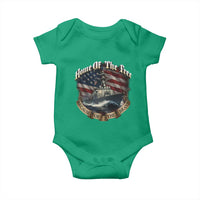 Navy Veteran Baby Onesie Home Of The Free Because Of The Brave American Flag - Wonder Print Shop