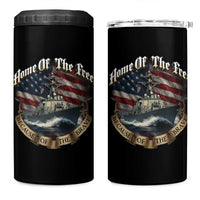 Navy Veteran 4 in 1 Can Cooler Tumbler Home Of The Free Because Of The Brave American Flag - Wonder Print Shop