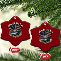 Navy Veteran Ceramic Ornament Home Of The Free Because Of The Brave American Flag - Wonder Print Shop