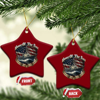 Navy Veteran Ceramic Ornament Home Of The Free Because Of The Brave American Flag - Wonder Print Shop