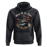 Navy Veteran Hoodie Home Of The Free Because Of The Brave American Flag - Wonder Print Shop