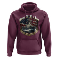 Navy Veteran Hoodie Home Of The Free Because Of The Brave American Flag - Wonder Print Shop