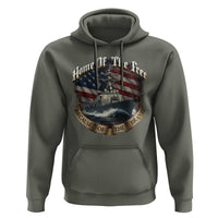 Navy Veteran Hoodie Home Of The Free Because Of The Brave American Flag - Wonder Print Shop