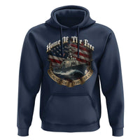Navy Veteran Hoodie Home Of The Free Because Of The Brave American Flag - Wonder Print Shop