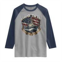 Navy Veteran Raglan Shirt Home Of The Free Because Of The Brave American Flag - Wonder Print Shop