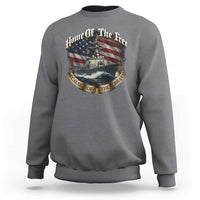 Navy Veteran Sweatshirt Home Of The Free Because Of The Brave American Flag - Wonder Print Shop