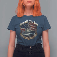 Navy Veteran T Shirt For Women Home Of The Free Because Of The Brave American Flag - Wonder Print Shop