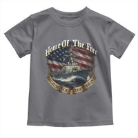 Navy Veteran Toddler T Shirt Home Of The Free Because Of The Brave American Flag - Wonder Print Shop