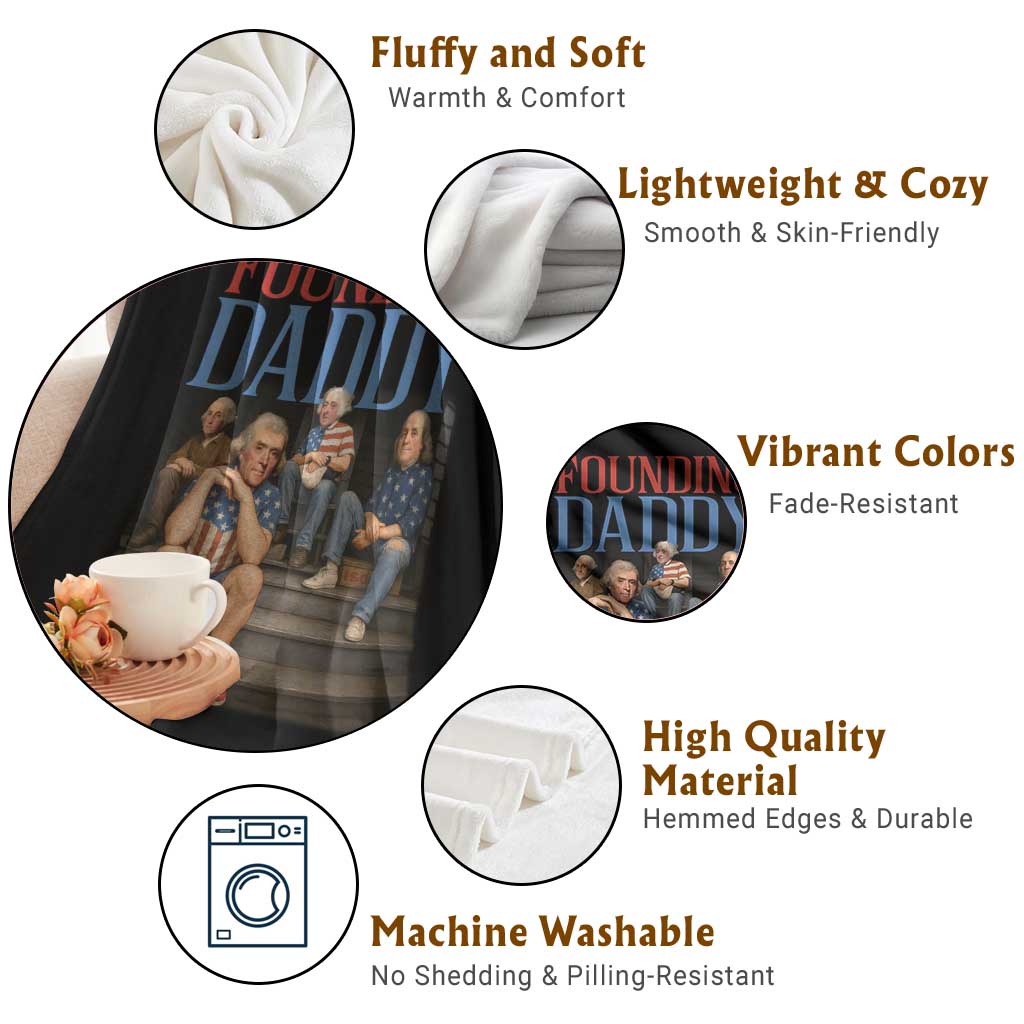 Funny 4th Of July Patriotic Founding Daddy Founding Fathers Throw Blanket - Wonder Print Shop