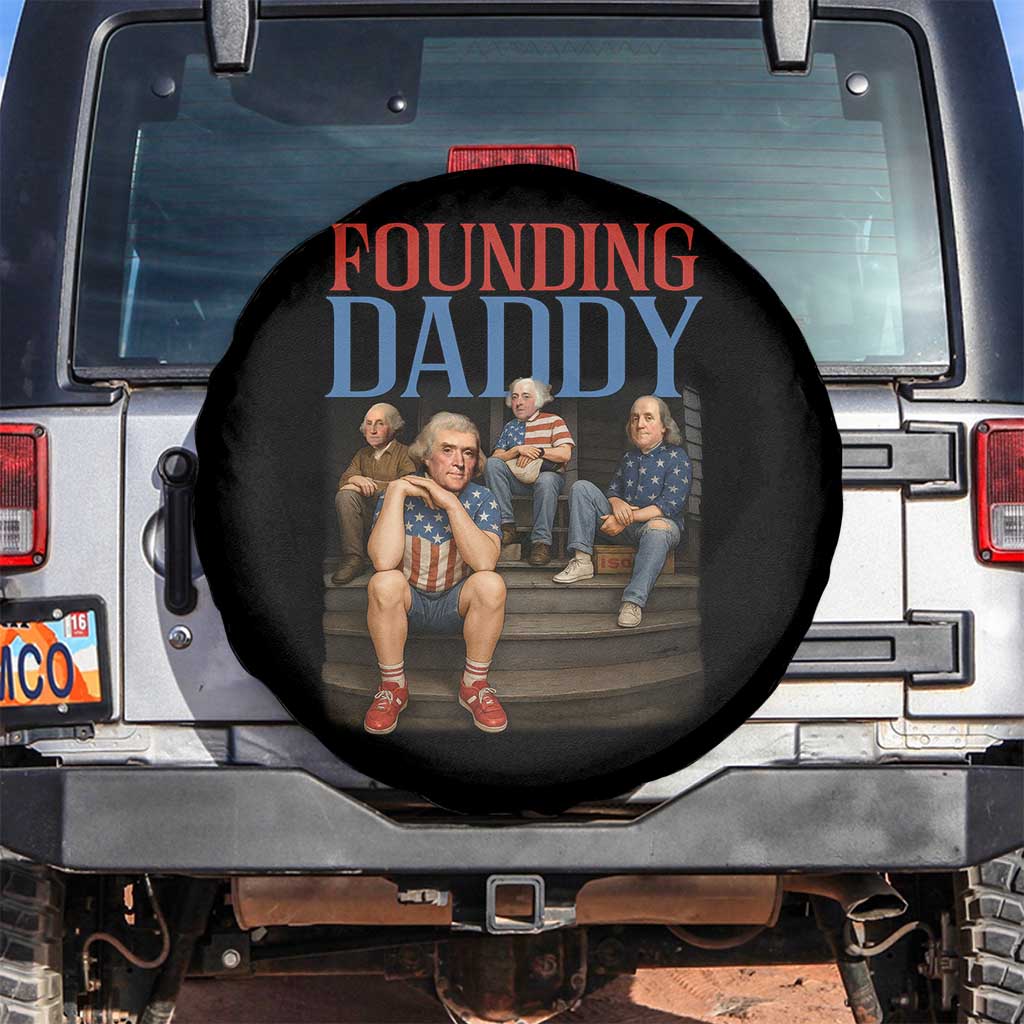 Funny 4th Of July Patriotic Founding Daddy Founding Fathers Spare Tire Cover - Wonder Print Shop
