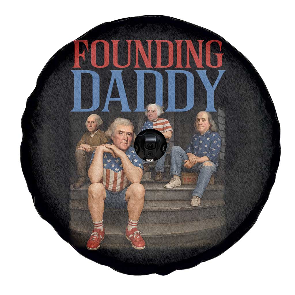 Funny 4th Of July Patriotic Founding Daddy Founding Fathers Spare Tire Cover - Wonder Print Shop