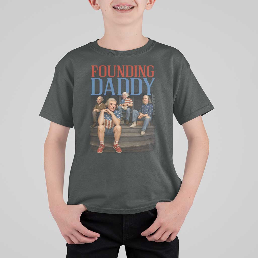 Funny 4th Of July Patriotic Founding Daddy Founding Fathers T Shirt For Kid - Wonder Print Shop