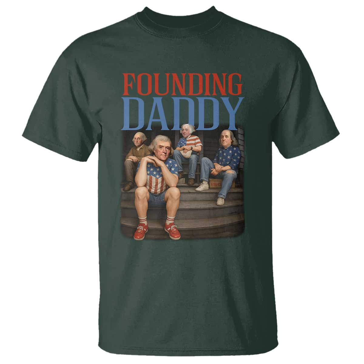 Funny 4th Of July Patriotic Founding Daddy Founding Fathers T Shirt - Wonder Print Shop