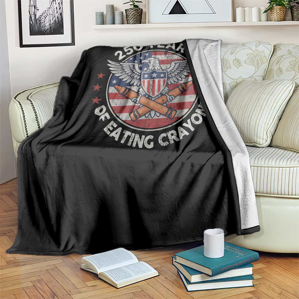 Marine Veteran 250 Years Of Eating Crayons Throw Blanket American Flag - Wonder Print Shop