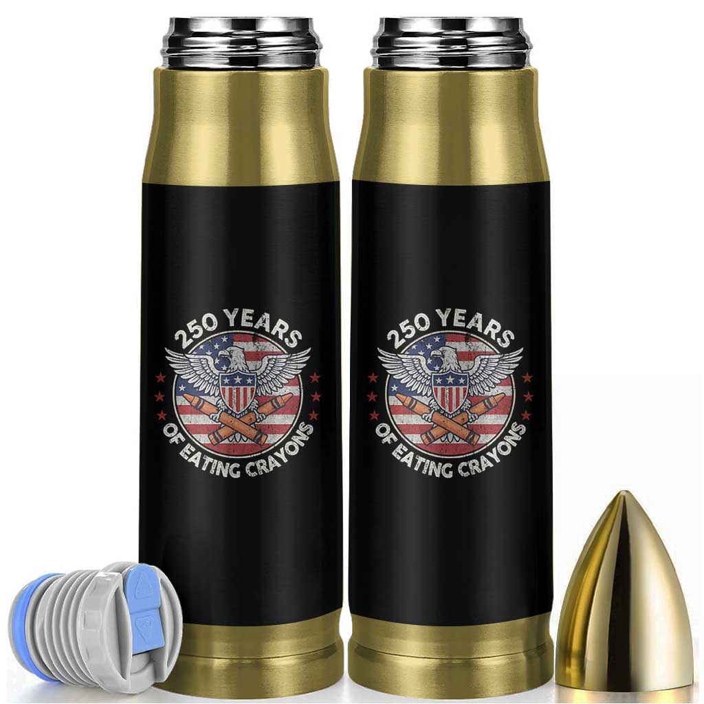 Marine Veteran 250 Years Of Eating Crayons Bullet Tumbler American Flag - Wonder Print Shop