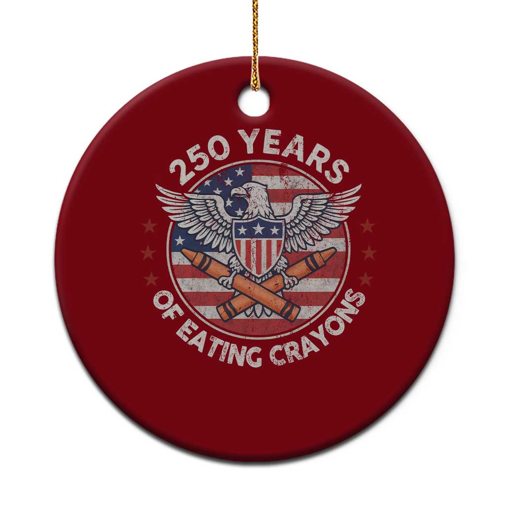 Marine Veteran 250 Years Of Eating Crayons Ceramic Ornament American Flag - Wonder Print Shop