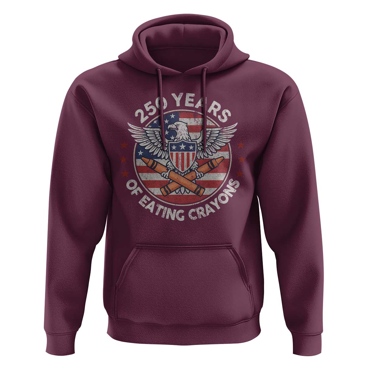 Marine Veteran 250 Years Of Eating Crayons Hoodie American Flag - Wonder Print Shop