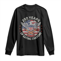 Marine Veteran 250 Years Of Eating Crayons Long Sleeve Shirt American Flag - Wonder Print Shop