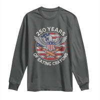 Marine Veteran 250 Years Of Eating Crayons Long Sleeve Shirt American Flag - Wonder Print Shop