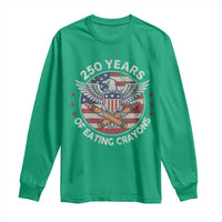 Marine Veteran 250 Years Of Eating Crayons Long Sleeve Shirt American Flag - Wonder Print Shop