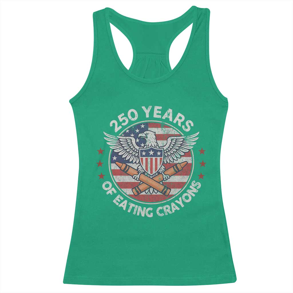 Marine Veteran 250 Years Of Eating Crayons Racerback Tank Top American Flag - Wonder Print Shop